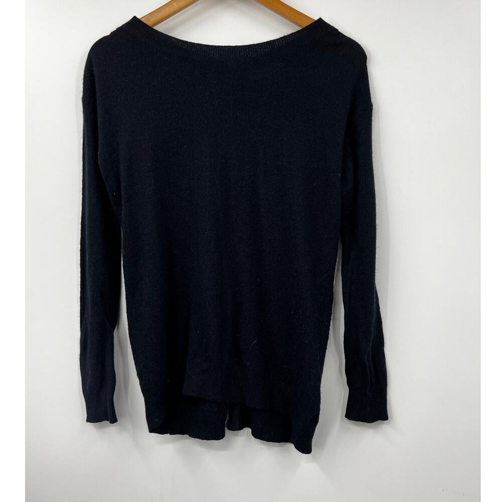 Sandro Women's Back‎ Zip Pullover Sweater Stretch Long Sleeve Black Size 1